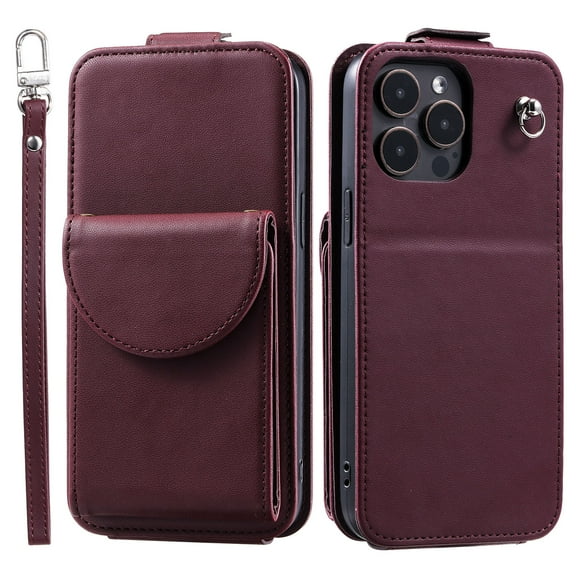 TECH CIRCLE For iPhone 13 Pro Max Wallet Case with Card Holder,PU Leather Flip Kickstand Magnetic Clasp Durable Shockproof Protective Phone Case for Apple iPhone 13 Pro Max 6.7" 2021,Winered