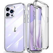 TECH CIRCLE For iPhone 14 Pro Clear Case with Built-in Screen Protector,Transparent Shockproof Anti-Scratch Full Body Rugged Protective Bumpers Case for Apple iPhone 14 Pro 6.1 inch 2022