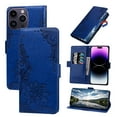 thumbnail image 1 of TECH CIRCLE For iPhone 15 Pro Max Wallet Case,PU Leather Protective Phone Case Wrist Strap Card Slots Holder Embossed Lace Flower Stand Flip Case for Apple iPhone 15 Pro Max 6.7" 2023,Darkblue, 1 of 6