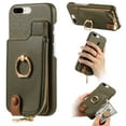 thumbnail image 1 of TECH CIRCLE For iPhone 7 / 8 / SE Case with Card Holder,Slim Stand PU Leather Zipper Wallet Case with Rotation Ring Holder Shockproof Protective Case for Apple iPhone 7 8 SE 2022 4.7",Armygreen, 1 of 8