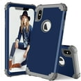 thumbnail image 1 of TECH CIRCLE For iPhone XR Case, Dual Layer Slim Heavy Duty Hybrid Rugged Shockproof Anti-Scratch Protective Back Phone Cover for Apple iPhone XR 6.1" 2018,Darkblue, 1 of 8