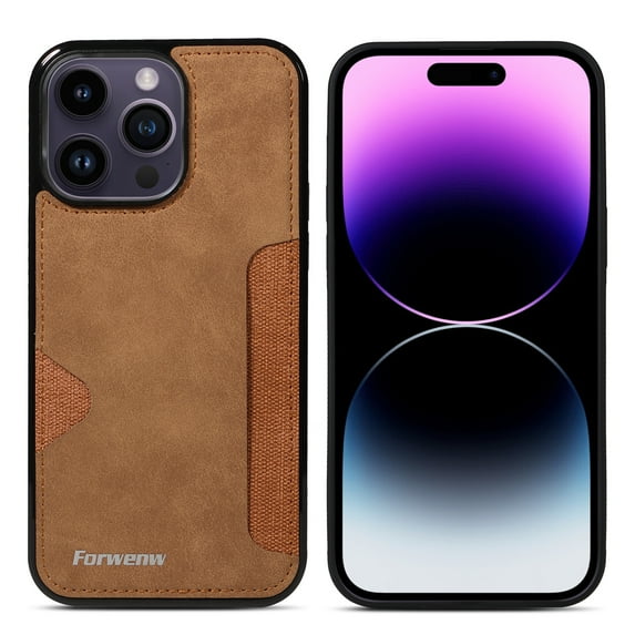 TECH CIRCLE For iPhone XR Case,Ultra Slim Luxury Premium PU Leather Card Slots Shockproof Full Protective Women Men Cover for Apple iPhone XR 6.1" 2018,Brown