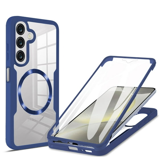 TECH CIRCLE Full Body Protection Case for Samsung Galaxy A36 5G/A56 5G,Magnetic Clear Case Compatible with Mag Safe Shockproof TPU+PC Cover Built-in Screen Protector for Galaxy A36 5G/A56 5G,Blue