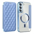 thumbnail image 1 of TECH CIRCLE for Galaxy A05 Flip Wallet Case 6.7" 2023, Magnetic Clear Back, Compatible with MagSafe, 3 Card Slots, RFID Blocking, Camera Lens Protector, PU Leather Protective Cover, Blue, 1 of 8