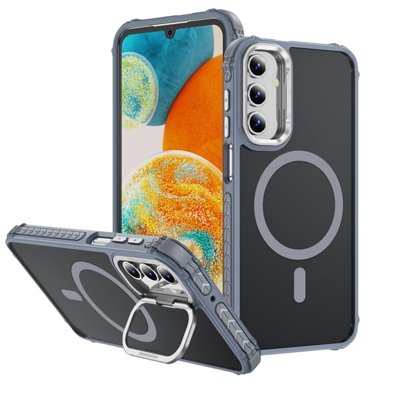 TECH CIRCLE for Galaxy A14 Case with Magnetic Lens Stand,Compatible with MagSafe,Slim Anti-Scratch Scratch-Resistant Shockproof Protective Magnetic Back Phone Case for Galaxy A14 6.6" 2023,Gray