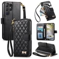 thumbnail image 1 of TECH CIRCLE For Galaxy A16 5G Flip Wallet Case with Wrist Strap, Faux Leather Protective Lightweight Cover with Stand, Card Slots, Zippered Pocket, Black, 1 of 14