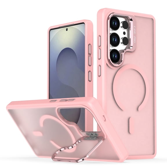 TECH CIRCLE For Galaxy A34 5G (6.6") Magnetic Matte Translucent Case with Kickstand, Compatible with MagSafe Charging, Anti-Scratch, Shock-Absorbent, Protective, Lightweight, Slim, Pink
