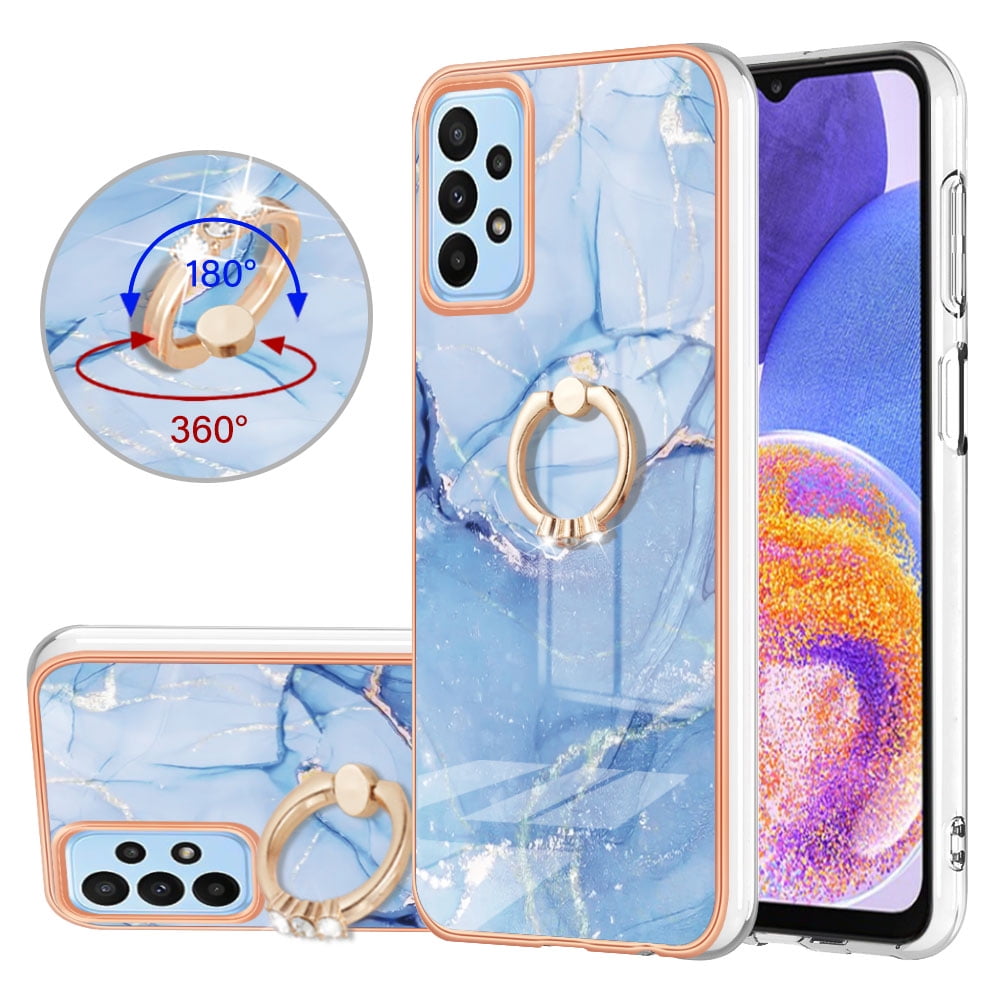 TECH CIRCLE For Galaxy A35 Case,360 Rotatable Marble Pattern Shiny Ring ...
