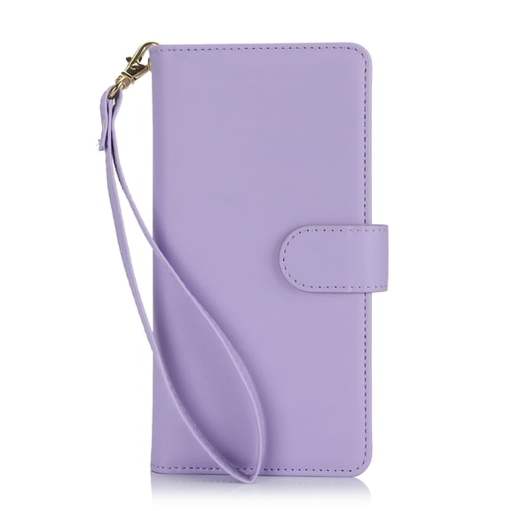 TECH CIRCLE For Galaxy A35 Wallet Case with Card Holder,PU Leather Flip Folio Shell Magnetic Closure Wrist Strap Kickstand Shockproof Protective Cover for Samsung Galaxy A35 5G 6.6" 2024,Lightpurple