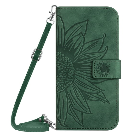 TECH CIRCLE Galaxy A53 5G Wallet Case, Floral Flower Magnetic Cover Cash Card Slots Holder Shoulder Strap Kickstand Protective Women Girl Phone Cover for Galaxy A53 5G 6.5" 2022,Green