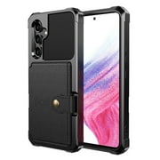 TECH CIRCLE Galaxy A54 5G Wallet Case, Shockproof Rubber Card Holder Wallet PU Leather Back Phone Case Kickstand Protective Scratch Hybrid Bumper Shell for Samsung Galaxy A54 5G 6.5" 2023,Black
