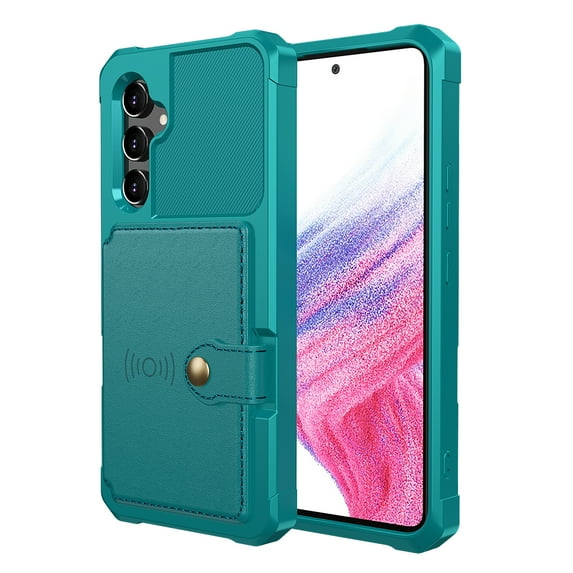 TECH CIRCLE Galaxy A54 5G Wallet Case, Shockproof Rubber Card Holder Wallet PU Leather Back Phone Case Kickstand Protective Scratch Hybrid Bumper Shell for Samsung Galaxy A54 5G 6.5" 2023,Green