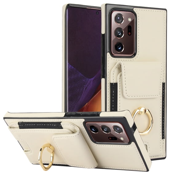 TECH CIRCLE For Galaxy Note 20 Case,Flip Wallet Case with Card Slots Ring Stand Holder Kickstand Folio PU Leather Protective Phone Cover for Samsung Galaxy Note 20 6.7" 2020,Apricot