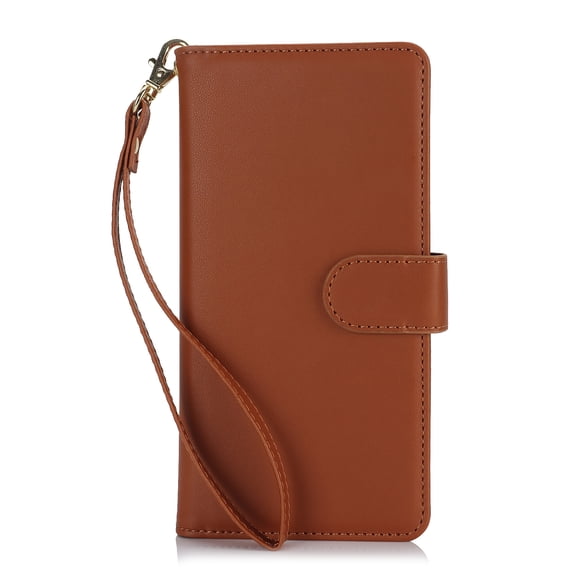 TECH CIRCLE For Galaxy Note 20 Ultra Wallet Case with Card Holder,PU Leather Flip Folio Shell Magnetic Closure Wrist Strap Stand Shockproof Protective Cover for Samsung Galaxy Note 20 Ultra,Brown