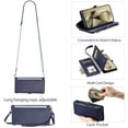 thumbnail image 1 of TECH CIRCLE for Galaxy S20 Flip Smartphone Case 6.2" 2020 Release, Solid Wallet Phone Case with 8 Card Slots & 1 Pocket, PU Leather Protective Cover with Shoulder Strap & Wrist Strap Lanyard, Darkblue, 1 of 8