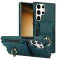 thumbnail image 1 of TECH CIRCLE For Galaxy S21 FE Case,Flip Wallet Case with Card Slots Ring Stand Holder Kickstand Folio PU Leather Protective Phone Cover for Samsung Galaxy S21 FE 6.4" 2022,Green, 1 of 8