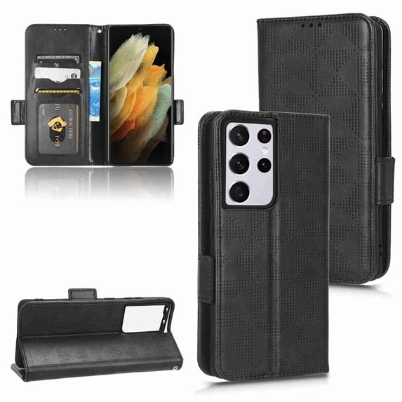 TECH CIRCLE Galaxy S21 Ultra Case, Shockproof PU Leather RFID Blocking Wallet Case Card Slot Flip Magnetic Stand Case Compatible with Samsung Galaxy S21 Ultra 6.8", Black