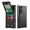 thumbnail image 1 of TECH CIRCLE for Galaxy S22 Ultra Case 6.8" 2022, Plastic/PU Leather Phone Case with Magnetic Button Closure Credit Card Holder Slots, Wallet/Kickstand Function, Lightweight Protective Cover, Black, 1 of 8