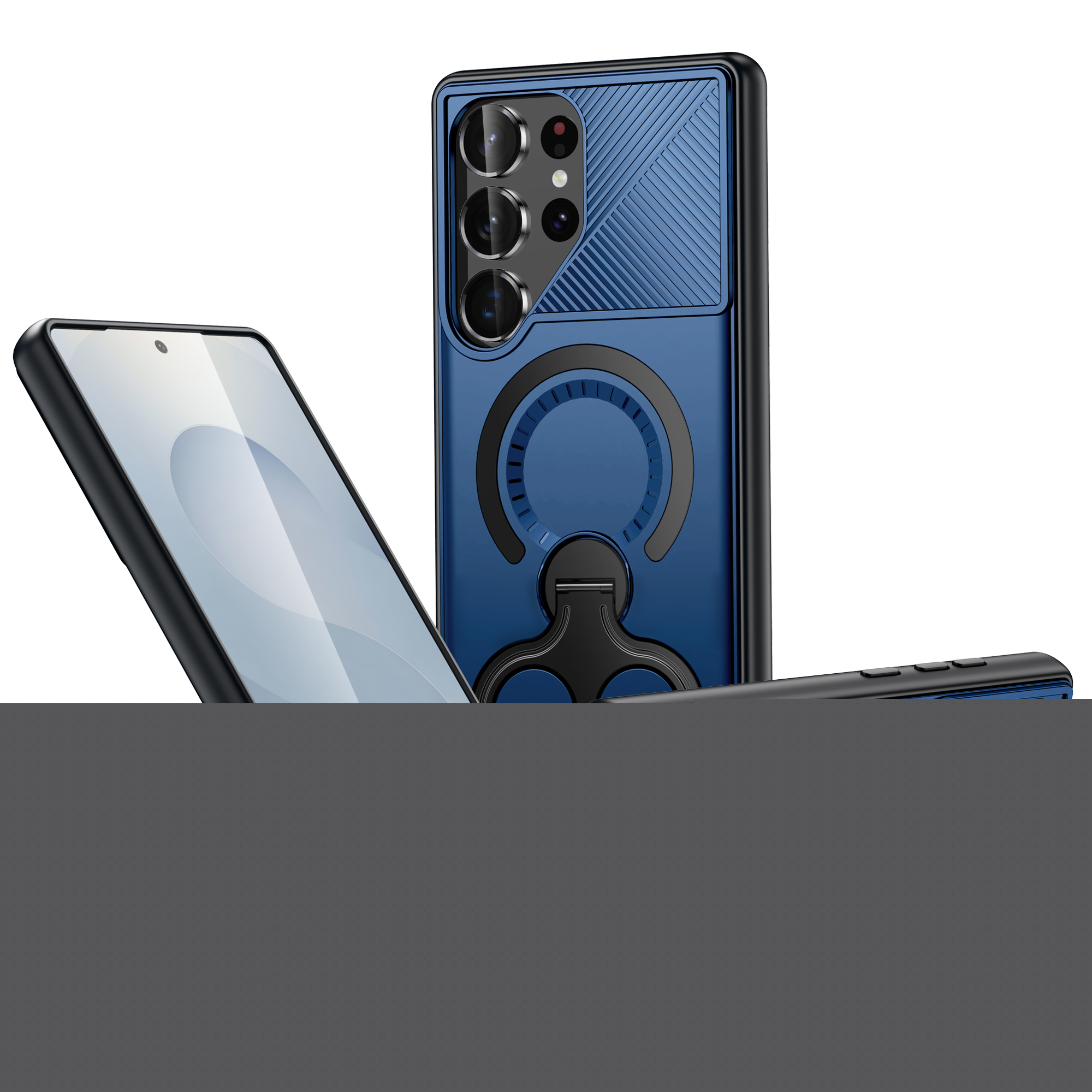TECH CIRCLE for Galaxy S23 2023 Slim Magnetic Phone Case with Rotating Finger Ring Holder Kickstand, Compatible with MagSafe Accessory, Lightweight Anti-Scratch Shockproof Protective Cover, Blue
