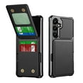 thumbnail image 1 of TECH CIRCLE for Galaxy S23+ Plus Case 6.6" 2023, Plastic/PU Leather Phone Case with Magnetic Button Closure Credit Card Holder Slots, Wallet/Kickstand Function, Lightweight Protective Cover, Black, 1 of 8