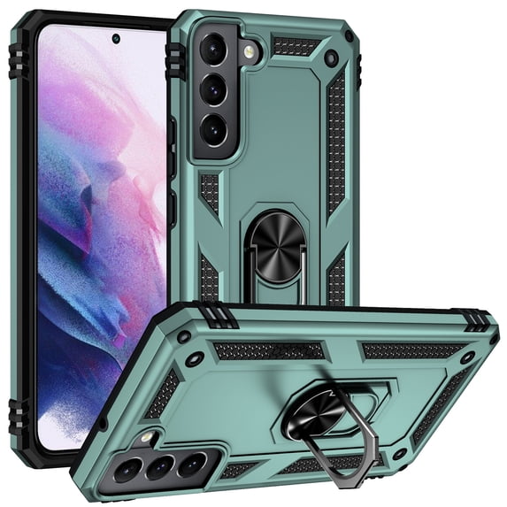 TECH CIRCLE Galaxy S23 Plus Case,Heavy Duty Shockproof Full Body Protective Phone Cover Built in Rotatable Magnetic Ring Holder Car Mount Holder Kickstand Case For Samsung Galaxy S23 Plus,Darkgreen