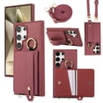 thumbnail image 1 of TECH CIRCLE for Galaxy S23 Plus Wallet Case with Card Holder, Lanyard Wrist Strap Loop Holder Kickstand RFID Blocking Finger Grip Ring PU Leather Shockproof Cover for Galaxy S23 Plus 6.6",Winered, 1 of 8