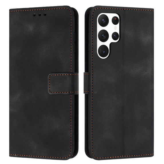 TECH CIRCLE For Galaxy S23 Plus Wallet Case with Card Holders, Flip Case Wallet for Women Girls PU Leather Kickstand Wrist Strap Shockproof Phone Cover for Samsung Galaxy S23 Plus 6.6" 2023,Black