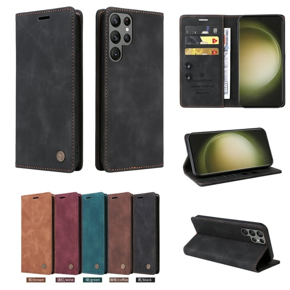 TECH CIRCLE For Galaxy S23 Plus Wallet case,PU Leather Flip Folio Case with Card Holders RFID Blocking Kickstand Shockproof TPU Inner Shell Phone Cover forSamsung Galaxy S23 Plus 6.6 2023,Black