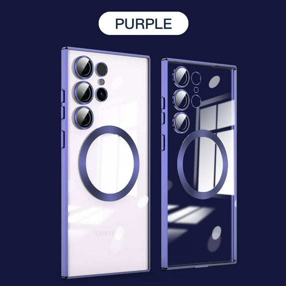 TECH CIRCLE Galaxy S23 Ultra MagSafe Case with Camera Lens Protector,Full Protection Clear Magnetic Case Compatible with MagSafe Anti-Scratch Cover for Samsung Galaxy S23 Ultra 6.8" 2023,Dark Purple