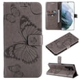 thumbnail image 1 of TECH CIRCLE Galaxy S23 Ultra Wallet Case,Butterfly Embossed PU Leather Flip case Cover Stand Feature with Wrist Strap and Card Holder Protective Phone Case for Samsung Galaxy S23 Ultra 6.8", Gray, 1 of 7