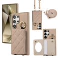 thumbnail image 1 of TECH CIRCLE for Galaxy S24+ Case, Quilted PU Leather Double Magnetic Clasp Shockproof Cover with Card Holder Shoulder Strap Mirror Ring Stand Flip Wallet Case for Galaxy S24+ 6.7",Khaki, 1 of 9