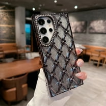 TECH CIRCLE For Galaxy S24 FE (6.7", 2024) Glitter Case with Sparkling Rhinestone Camera Frame, Soft TPU Protective Cover, Shockproof Lightweight Slim Phone Case for Women Girls, Black