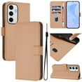 thumbnail image 1 of TECH CIRCLE for Galaxy S24 FE AI Phone Case 6.7" 2024 Release, Solid Color Flip Wallet Case with 3 Card Slots, Built-in Stand Function, PU Leather Protective Fold Cover with Lanyard, Nude, 1 of 3