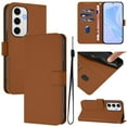 thumbnail image 1 of TECH CIRCLE for Galaxy S24 FE AI Phone Case 6.7" 2024 Release, Solid Color Flip Wallet Case with 3 Card Slots, Built-in Stand Function, PU Leather Protective Fold Cover with Lanyard, Brown, 1 of 3