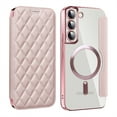 thumbnail image 1 of TECH CIRCLE for Galaxy S24 Plus Flip Wallet Case 6.7" 2024, Magnetic Clear Back, Compatible with MagSafe, 3 Card Slots, RFID Blocking, Camera Lens Protector, PU Leather Protective Cover, Pink, 1 of 8