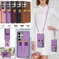 thumbnail image 1 of TECH CIRCLE for Galaxy S24+(Plus) Wallet Case 6.7" 2024, PU Leather Back Cover Case with Stand Function, Built-in Card Slots & Mirror, Portable Lightweight Case with Shoulder Strap & Lanyard, Purple, 1 of 8