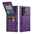 thumbnail image 1 of TECH CIRCLE for Galaxy S24 Ultra Case 6.8" 2024, Plastic/PU Leather Phone Case with Magnetic Button Closure Credit Card Holder Slots, Wallet/Kickstand Function, Lightweight Protective Cover, Purple, 1 of 8