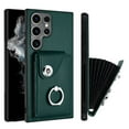 thumbnail image 1 of TECH CIRCLE For Galaxy S24 Ultra Wallet Case with Card Holder,360°Rotation Finger Ring Holder Kickstand Protective RFID Blocking PU Leather Flip Cover for Samsung Galaxy S24 Ultra 2024,Green, 1 of 7