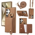 thumbnail image 1 of TECH CIRCLE for Galaxy S24+ Wallet Case with Card Holder, Lanyard Wrist Strap Loop Holder Kickstand RFID Blocking Finger Grip Ring PU Leather Shockproof Cover for Galaxy S24+ 6.7",Brown, 1 of 8