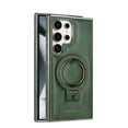 thumbnail image 1 of TECH CIRCLE for Galaxy S25 (2025) 6.2" PU Leather Case with Built-in Kickstand, Hands-free Viewing in Landscape/Portrait Modes, Compatible with MagSafe, Shockproof Protective Cover, Green, 1 of 12
