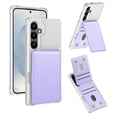 thumbnail image 1 of TECH CIRCLE for Galaxy S25 6.2" (2025) Case with Magnetic Button Closure Flip Wallet (4 Card Holder Slots), Reinforced Corner, Shockproof TPU Scratch-Resistant Protective Lightweight Cover, Purple, 1 of 6