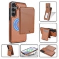 thumbnail image 1 of TECH CIRCLE for Galaxy S25 Plus Wallet Phone Case 6.7" 2025 Model, Removable Magnetic Flip Wallet with 3 Card Slots, Protective Magnetic Phone Cover, Compatible with MagSafe Accessories, Brown, 1 of 10