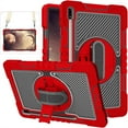 thumbnail image 1 of TECH CIRCLE Galaxy Tab A 8.4" Case SM-T307,  Sturdy Kickstand Rugged Case with Hand/Shoulder Strap, Red, 1 of 8