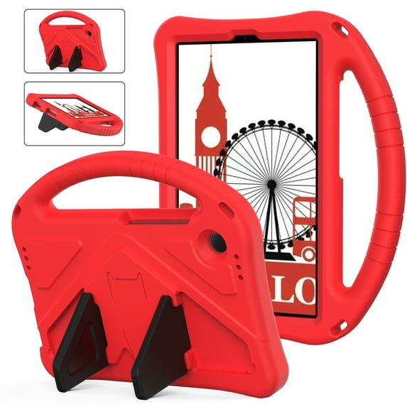 TECH CIRCLE Galaxy Tab A9 8.7" Case 2023, Kids Friendly Shockproof Soft Rubber EVA Lightweight Kickstand Handle Rugged Kids Case for Samsung Galaxy Tab A9 8.7" SM-X110 X115 X116,Red