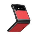 thumbnail image 1 of TECH CIRCLE Galaxy Z Flip 4 Case 2022, PU Leather Hard Back Foldable All Around Protective Wireless Charging Shockproof Case for Samsung Galaxy Z Flip 4 5G 6.7 inch, Red, 1 of 6