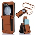 thumbnail image 1 of TECH CIRCLE For Galaxy Z Flip 4 Case with Card Holder Strap Lanyard,PU Leather Women Men Protective Wallet Phone Case Crossbody Cover Purse Cover for Samsung Galaxy Z Flip 4 5G 6.7" 2022,Brown, 1 of 6