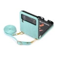 thumbnail image 1 of TECH CIRCLE Galaxy Z Flip 4 Case, Z Flip 4 Wallet Case, PU Leather Carrying Shoulder Strap Cards Holder Wallet Cover Shockproof Protective Wallet Case for Samsung Galaxy Z Flip 4 2022 - Green, 1 of 6