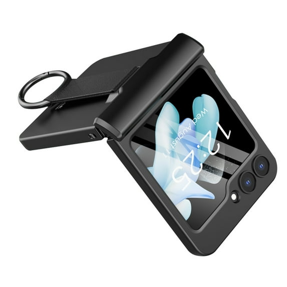 TECH CIRCLE Galaxy Z Flip 5 Case with Ring Holder, Slim Thin Full Body Shockproof Protective Case with Screen Protector Kickstand Anti-Scratch Women Men Case for Samsung Galaxy Z Flip 5 5G, Black