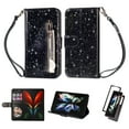 thumbnail image 1 of TECH CIRCLE Galaxy Z Flip 5 Case, Zipper Wallet Pocket Luxury Glitter Flip Kickstand Magnetic Card Slots Wrist Strap Shockproof Full Body Protective Cover for Samsung Galaxy Z Flip 5 2023,Black, 1 of 7