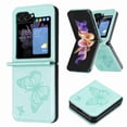 thumbnail image 1 of TECH CIRCLE Galaxy Z Flip 6 Case, Luxury Embossed Butterfly PU Leather Shockproof Full Body Protection Kickstand Flip Folio Shockproof TPU Phone Cover for Samsung Galaxy Z Flip 6 6.7", Green, 1 of 8